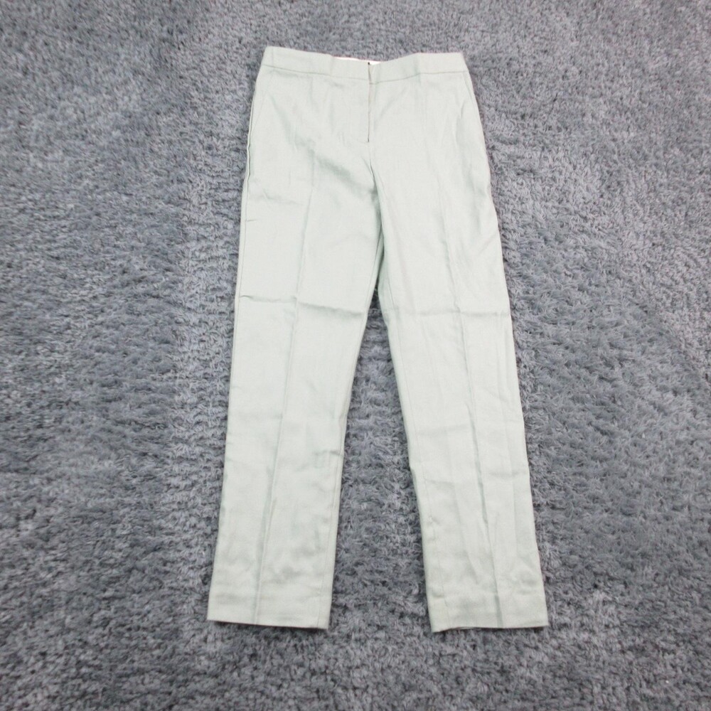 Ann Taylor Pants Womens 4 Green High Rise The Ankle Slim Linen Blend 29x27* NWT